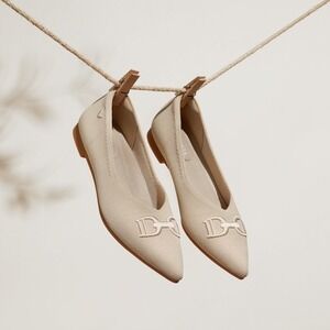 Vivaia Pointed-Toe‎ Knit Flats Comfortable Slip On Shoes Size 9 EUR 40